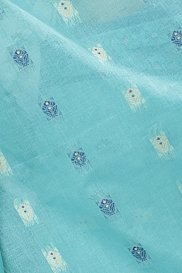 See Green Pure Cotton Reese Tant Saree (968)